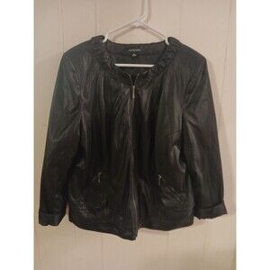 Notations Black  Faux Suede Snakeskin  Jacket Size XL Grunge Whimsigoth Winter